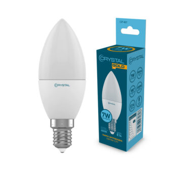 Лампа світлодіодна свічка Crystal Gold C37 7W E14 4000K алюмопласт. корп. C37-021