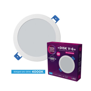 Світильник світлодіодний вбудований ELM Disk V-6 6Вт 4000К IP20 білий – 26-0084