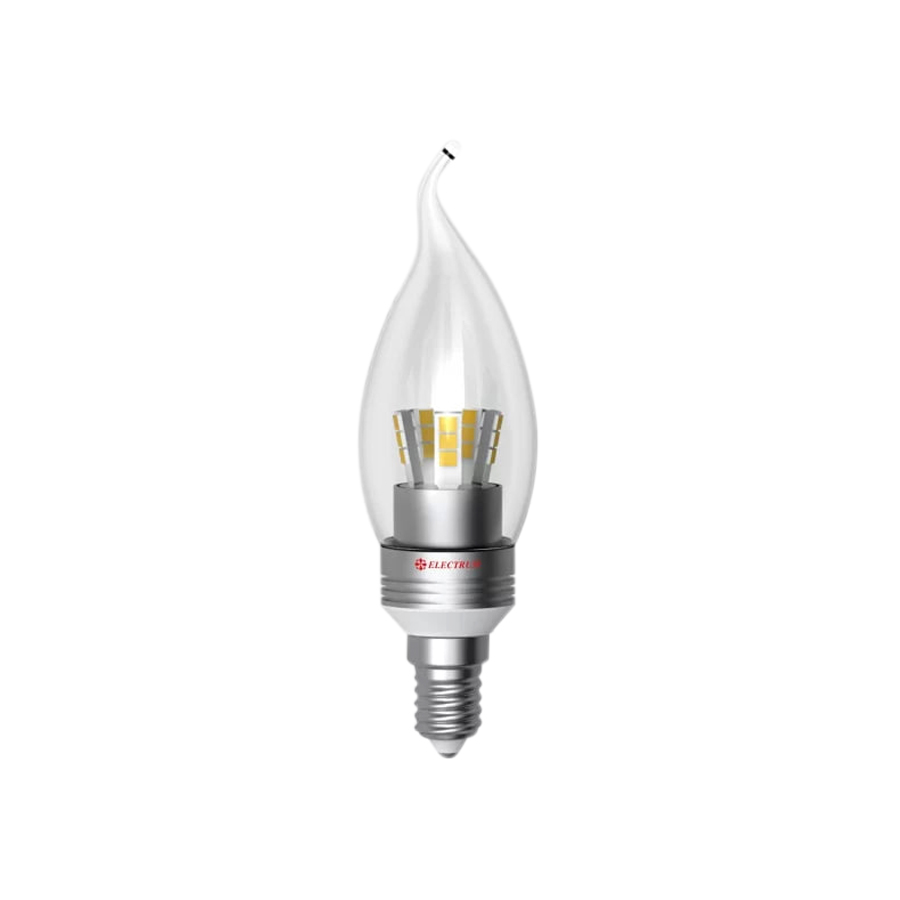 Лампа світлодіодна ELECTRUM LC-30 5Вт E14 4000K свічка на вітрі – A-LC-0027