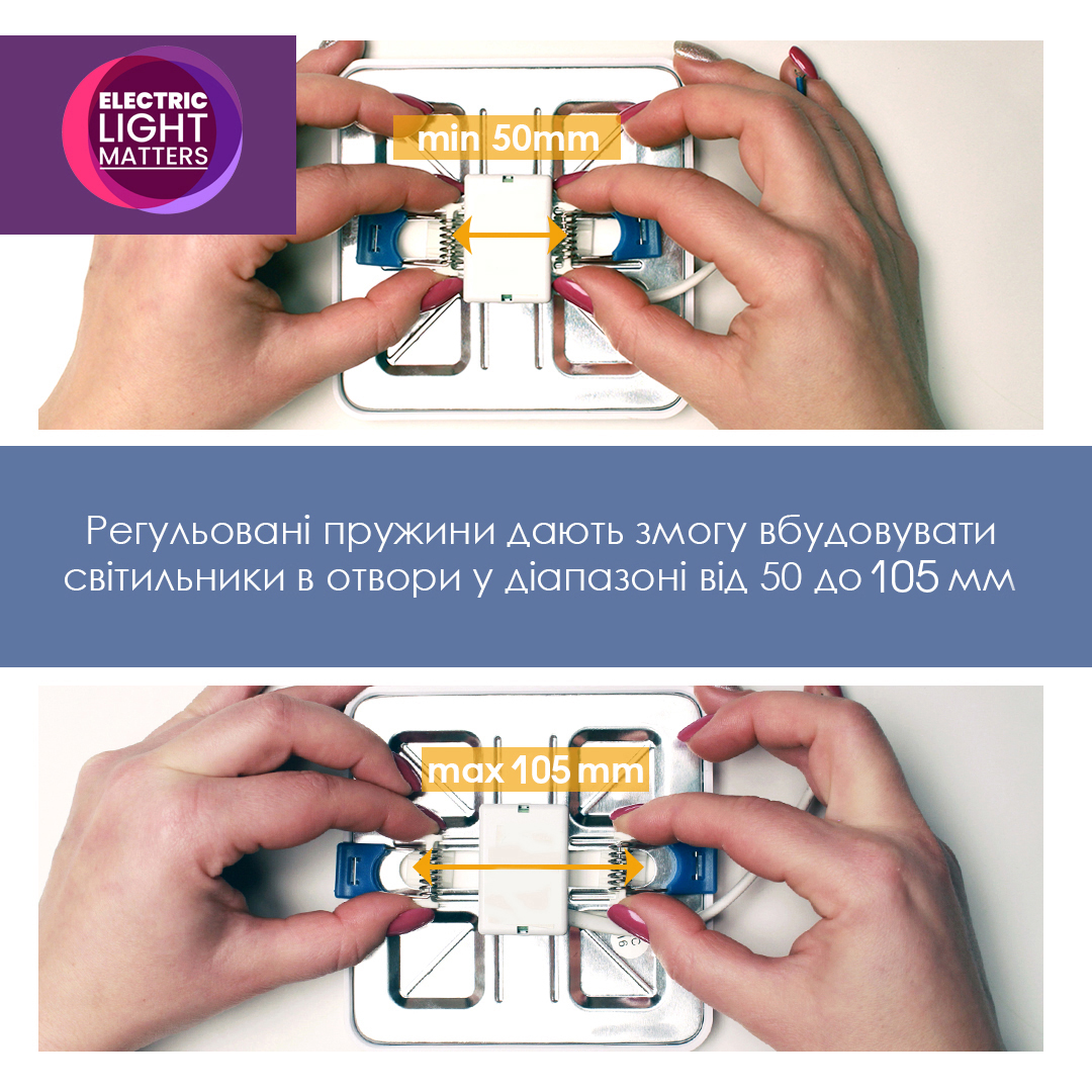 Світильник світлодіодний вбудований ELM Tetra V-9 9W 4000К IP20 білий 26-0088