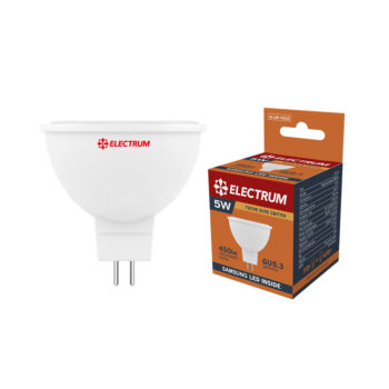 Лампа світлодіодна MR-16 LR-10 5W GU5,3 3000K алюмопл. корп. A-LR-1432