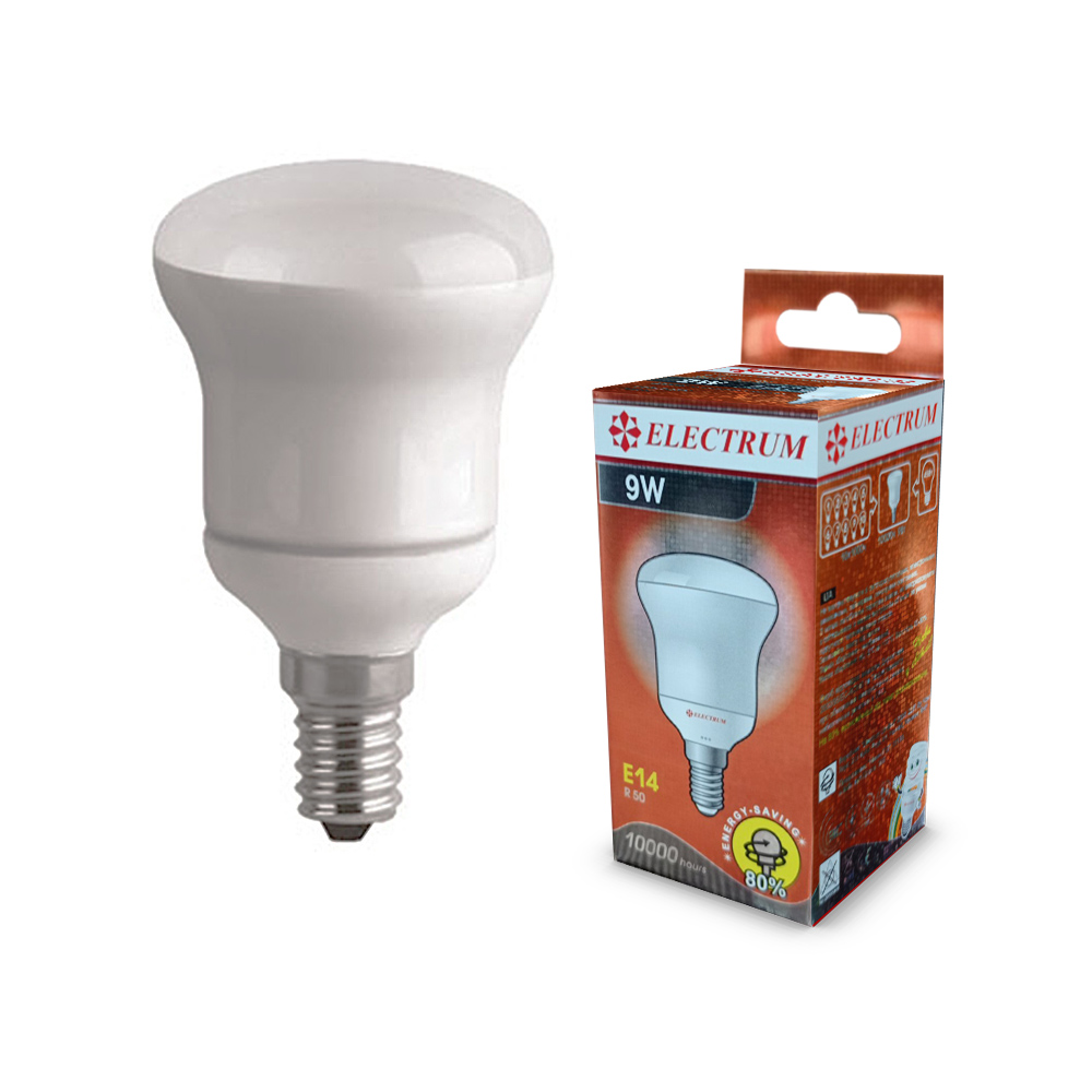 Лампа енергозберігаюча ELECTRUM FC-703 R50 9W E14 4000K – A-FC-0702