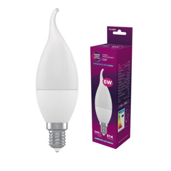 Лампа світлодіодна ELM PA10 6Вт E14 4000K свічка на вітрі алюмопластиковий корпус – 18-0089