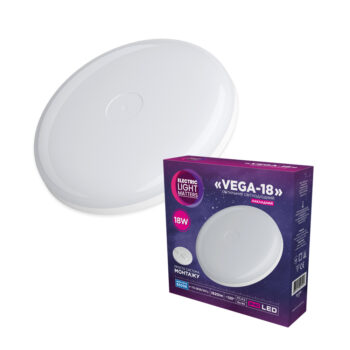Світильник світлодіодний накладний ELM Vega 18W 6500К IP40 білий – 26-0051