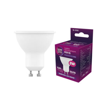 Лампа світлодіодна ELM MR16 PA10S 8Вт GU10 4000K алюмопласт. корпус – 18-0192