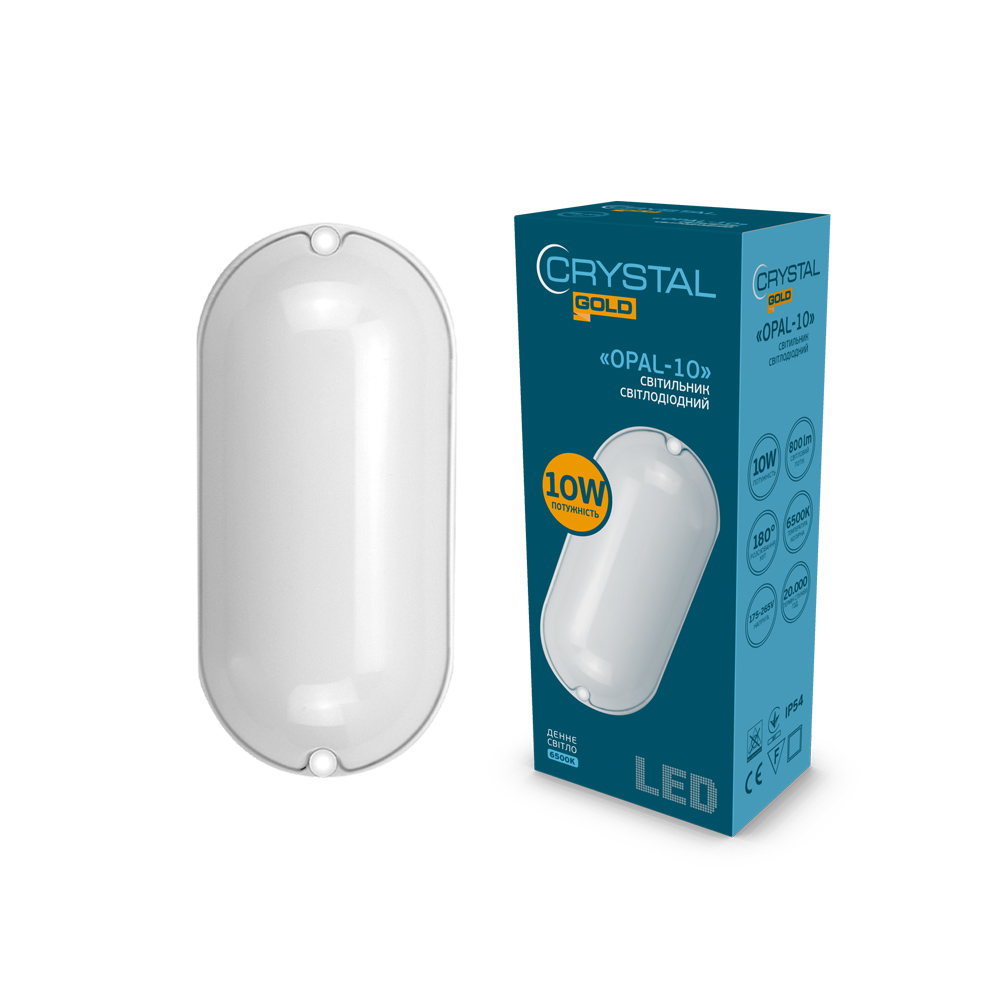 Світильник світлодіодний накладний CRYSTAL GOLD Opal-10 10W 6500K – DNL-028