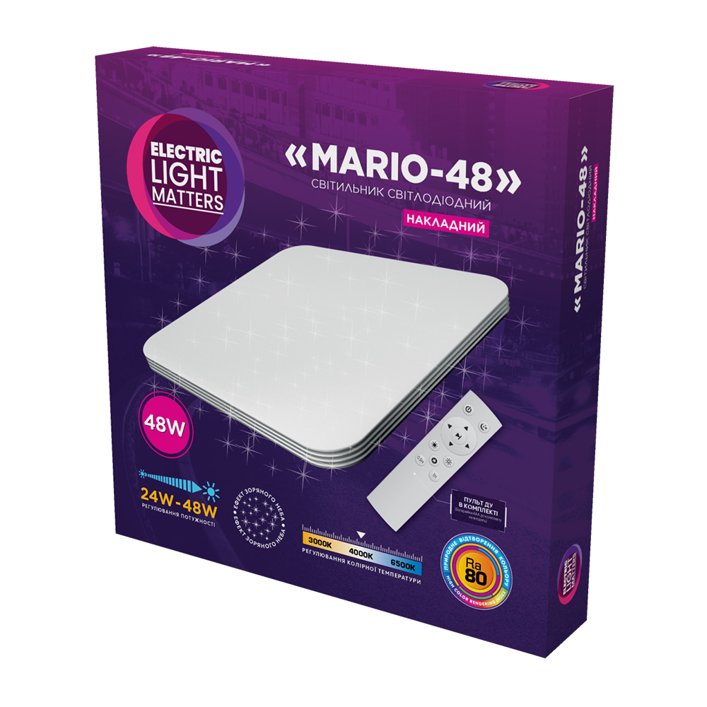 Світильник світлодіодний накладний ELM Mario-48 48W 3000-6500К IP20 білий – 26-0108