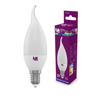 Лампа світлодіодна свічка на вітрі PA10 6W E14 4000K алюмопластиковый корп. 18-0089