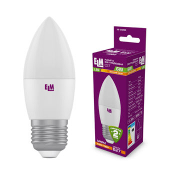 Лампа світлодіодна свічка PA10 6W E27 3000K алюмопластиковый корп. 18-0090