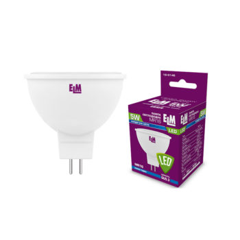 Лампа світлодіодна MR16 PA10 5W GU5,3 4000K алюмопласт. корп. 18-0146