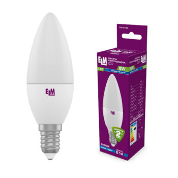 Лампа світлодіодна свічка PA10 8W E14 4000K алюмопластиковий корп. 18-0165
