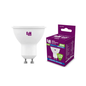 Лампа світлодіодна MR16 PA10S 8W GU10 4000K алюмопласт. корп. 18-0192