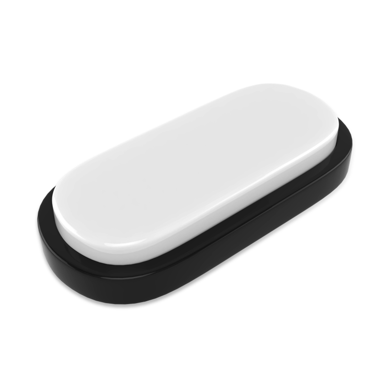 Світильник світлодіодний пиловологозахищений накладний Oval-12 12W 6500К IP54 чорний 26-0018