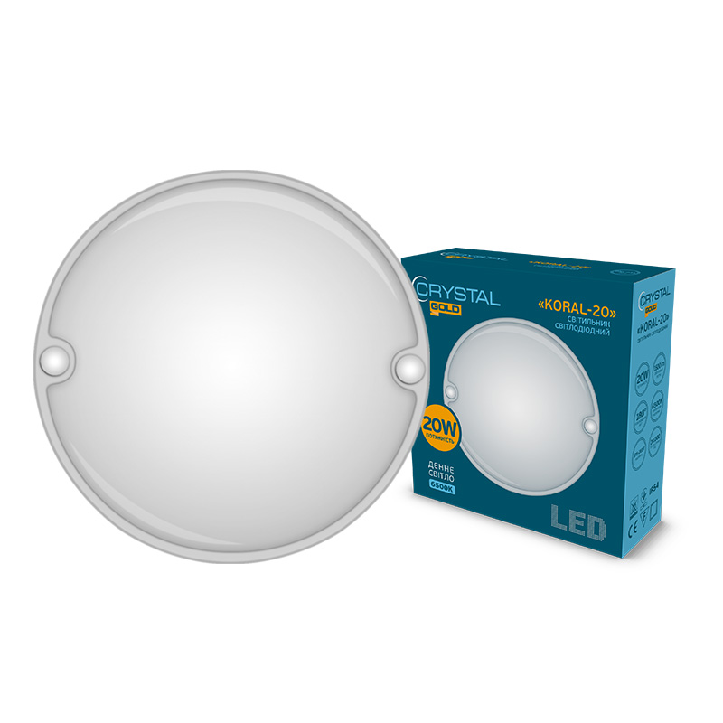 Світильник світлодіодний накладний CRYSTAL GOLD Koral-20 20W 6500K – DNL-031