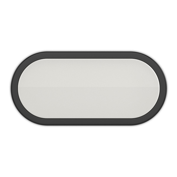 Світильник світлодіодний пиловологозахищений накладний Oval-12 12W 6500К IP54 чорний 26-0018