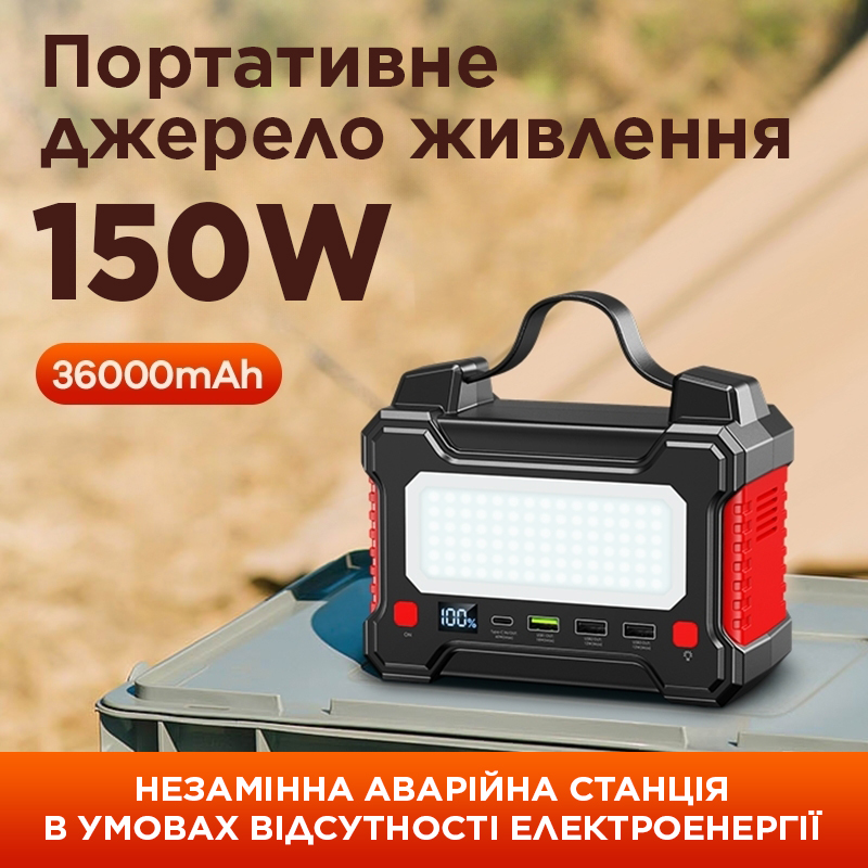 Зарядна станція Remax Tank Series 150Вт PD+QC 36000 мАг з ліхтариком (RPP-325)