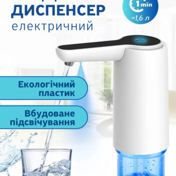 Помпа для води iKOS з акумулятором та підсвіткою Біла (AP128)