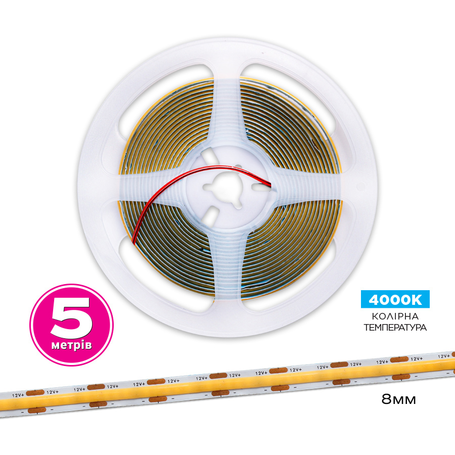 Світлодіодна стрічка ELM COB 320D IP20 4000K (19-0017)