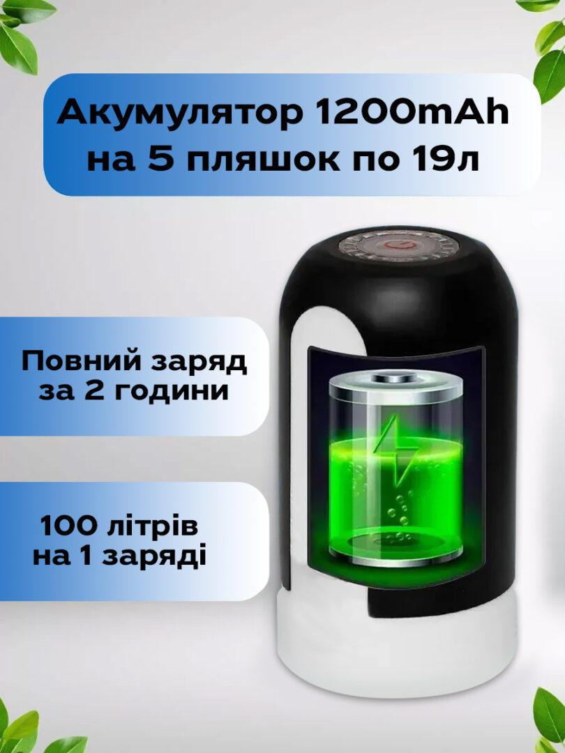 Помпа для води iKOS з акумулятором Чорна (AP112)