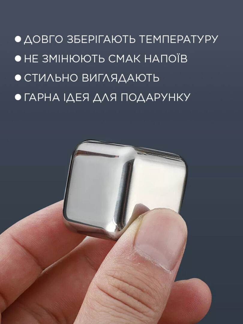 Камені для віскі та інших напоїв iKOS cталеві 4 шт. (SW-BJ04)