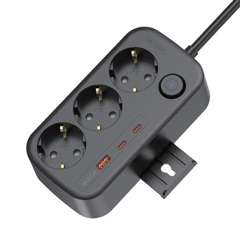 Мережевий подовжувач iKOS F33S-СUPD Black (0026-CES)