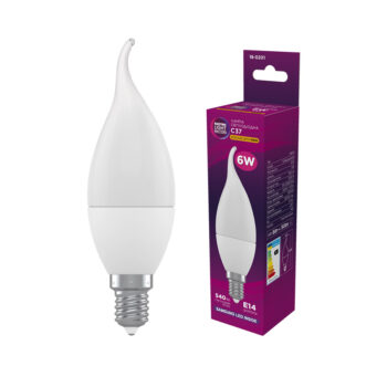 Лампа світлодіодна свічка на вітрі ELM PA11S 6W E14 3000K 18-0201