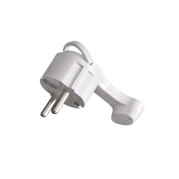 Вилка кутова ELM PAR-1E W із заземленням та кільцем Біла – 41-0031