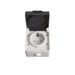 Вологозахищена розетка ELM OW-10EC з заземленням та кришкою – 41-0038