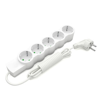 Подовжувач ELECTRUM 5 розеток 3 м з заземленням Білий – C-ES-1542