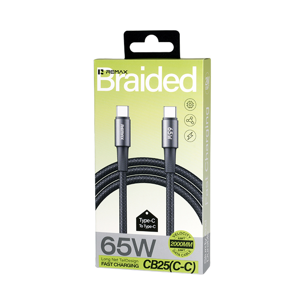 Кабель REMAX WindSpeed Series 65W Type-C-Type-C 2м – CB25-CC